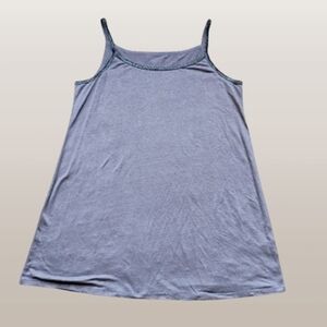 Eileen Fisher 100% Linen Beaded Tunic Dress Taupe Size Large